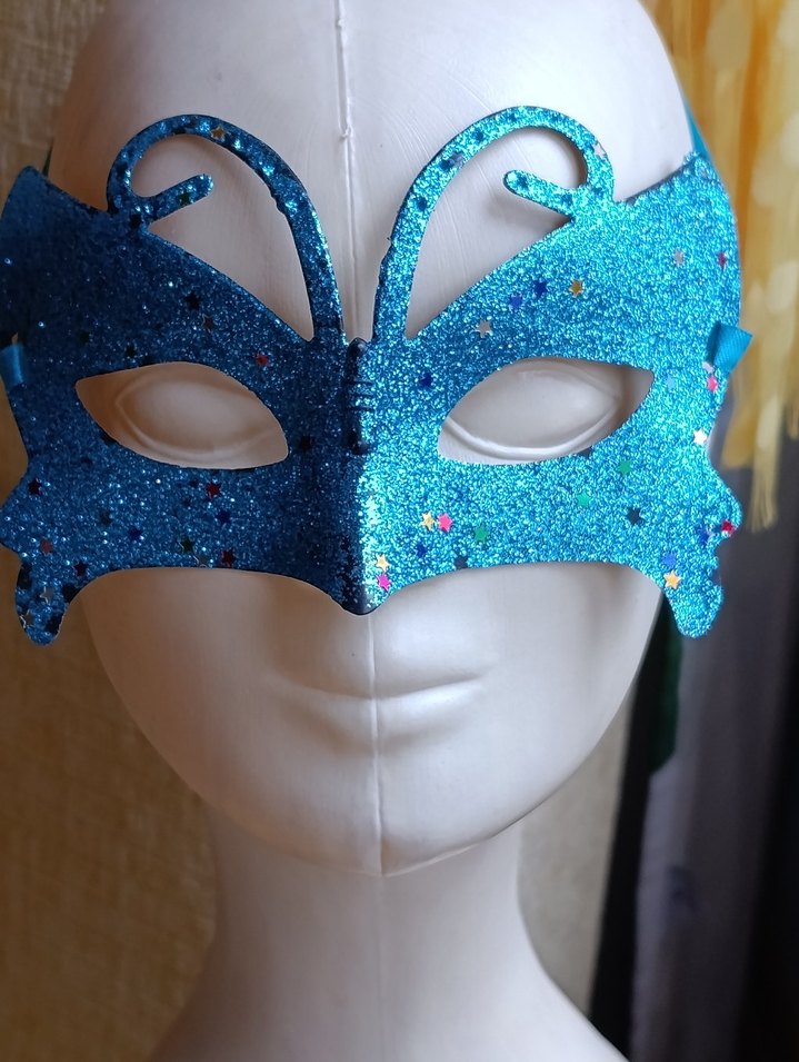 Parlak Mavi Kelebek Maskesi - Görsel 4