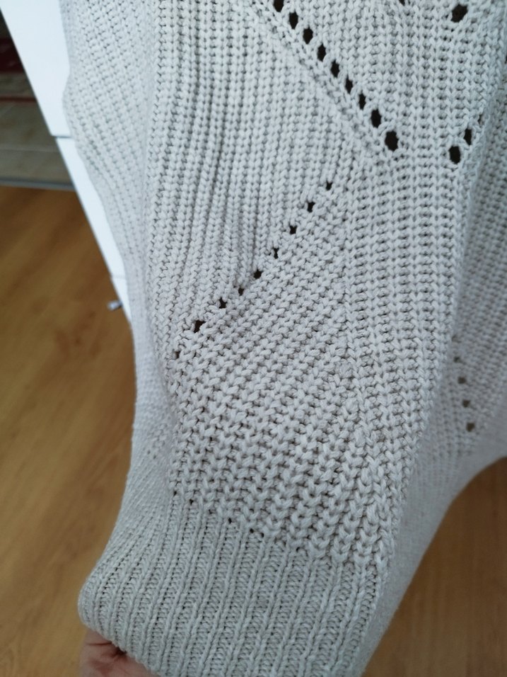 Bej Bohem Örgü Kadın Kazak - Görsel 3