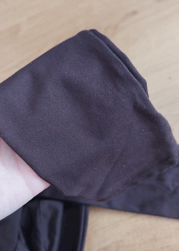 kahverengi dar kesim hafif crop bluz - Görsel 2