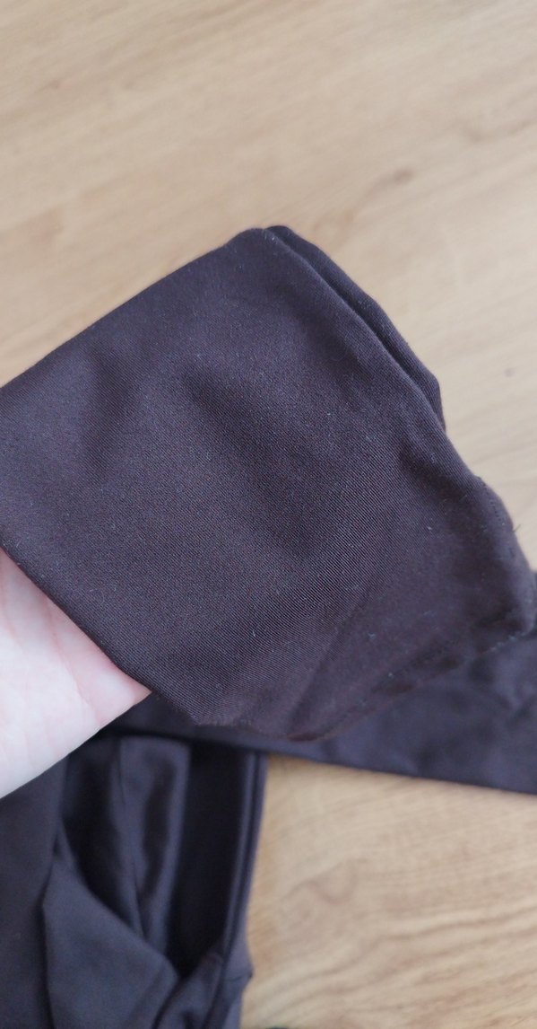 kahverengi dar kesim hafif crop bluz - Görsel 2