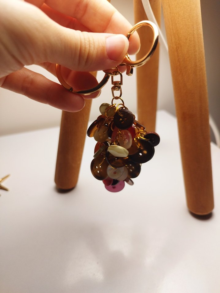 Karışık Renkli Düğmeli çanta charmı - Görsel 2