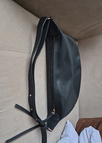 Siyah Suni Deri Kadın Omuz Çantası - Görsel 5