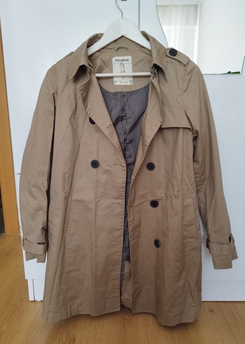 bej-kahve, Düğmeli kadın Trençkot - Görsel 5