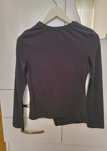 Pamuklu Siyah Uzun Kollu Bluz - Görsel 3