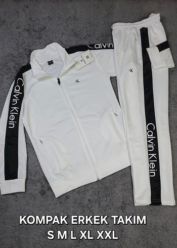 Calvin Klein Beyaz Fermuarlı Eşofman Takımı
