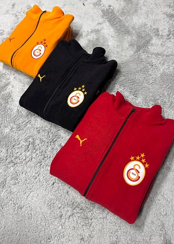 Erkek Kırmızı Fermuarlı Kapüşonlu Polar