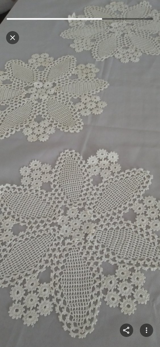 El İşi Dantel yuvarlak Örtü - Görsel 2