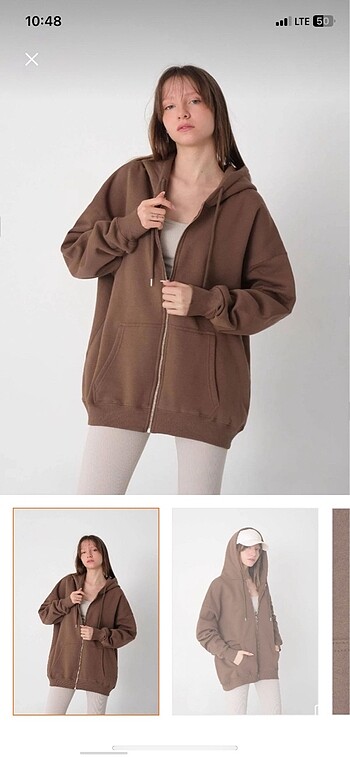 Addax Addax fermuarlı oversize sweatshirt