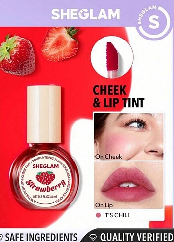 Strawberry tint dudak ve yanak sheglam