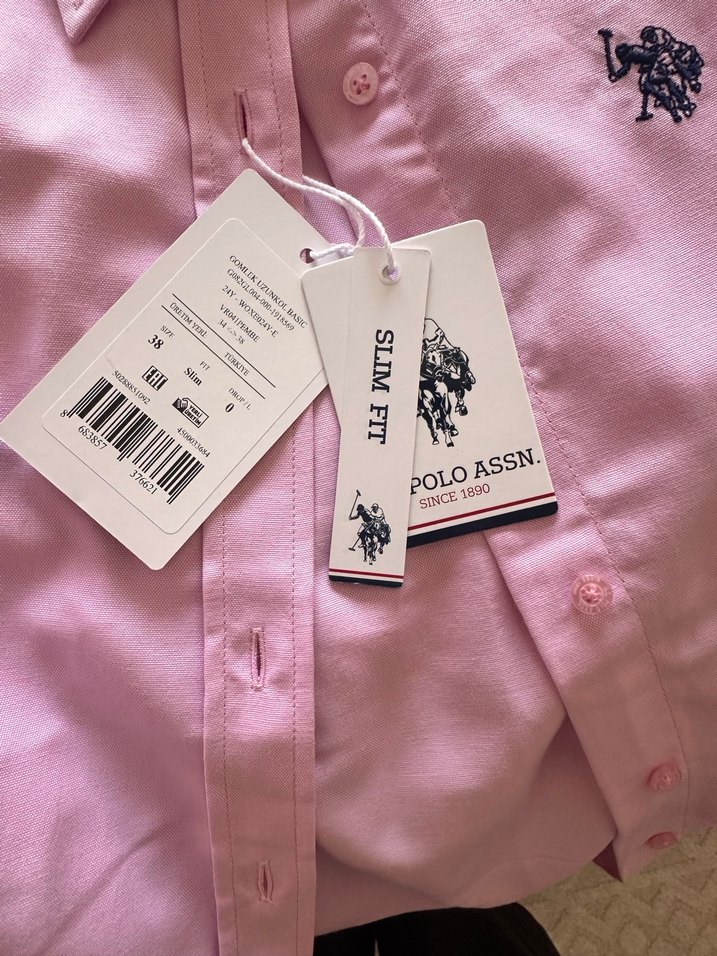 Pembe Kadın Düğmeli Uzun Kollu Gömlek - Görsel 2