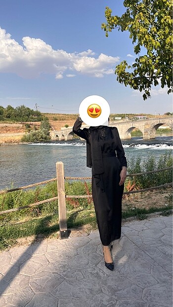 Diğer Siyah uzun saten elbise
