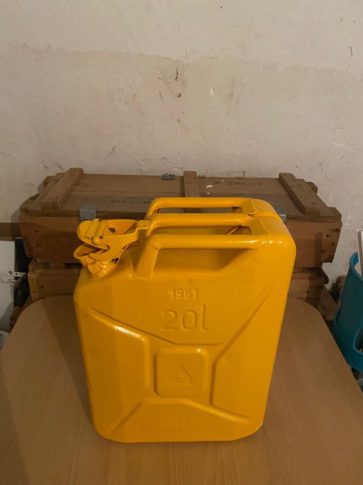 ANTİKA BENZİN BİDONU KOMPLE FIRIN BOYALI - Görsel 2