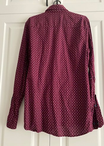 Bordo Pamuklu Erkek Gömlek - Görsel 2