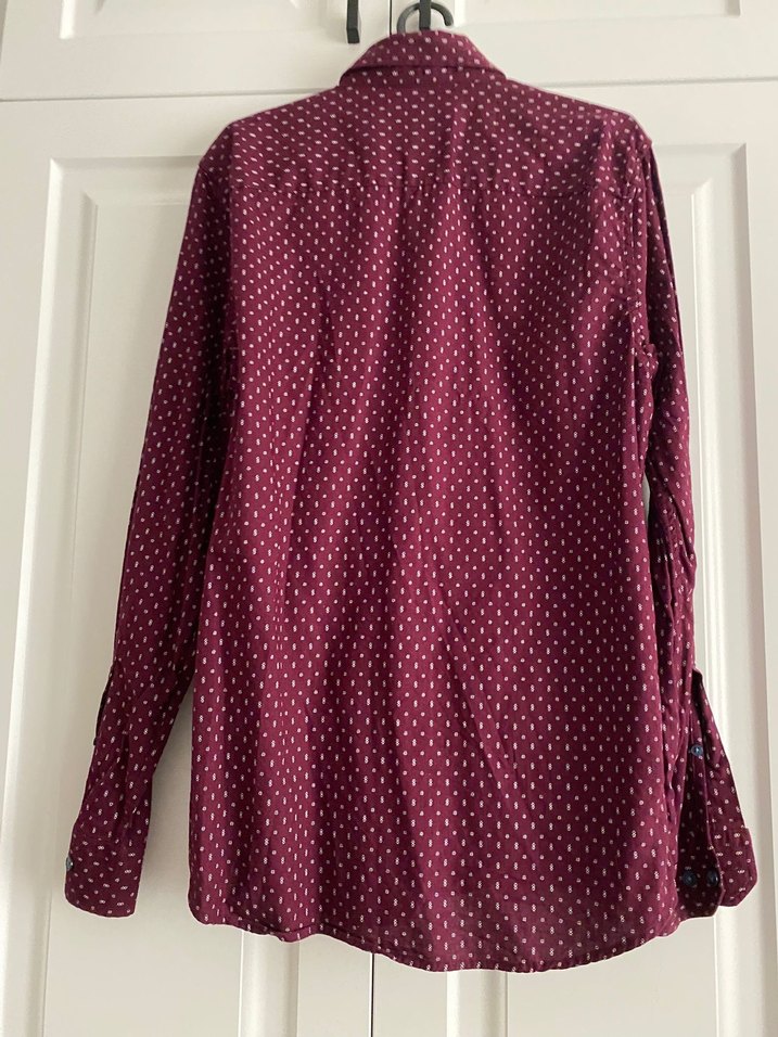 Bordo Pamuklu Erkek Gömlek - Görsel 2