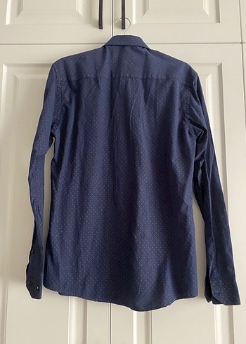 Erkek Lacivert Uzun Kollu Düğmeli Gömlek - Görsel 2