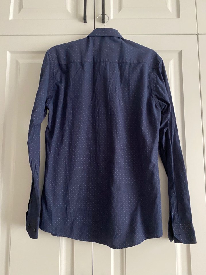 Erkek Lacivert Uzun Kollu Düğmeli Gömlek - Görsel 2