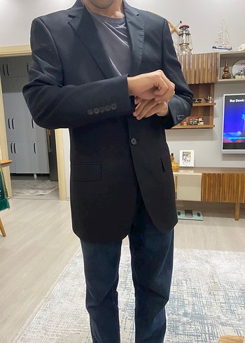 Erkek Siyah Düğmeli Klasik Ceket - Görsel 11