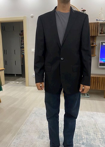Erkek Siyah Düğmeli Klasik Ceket - Görsel 7
