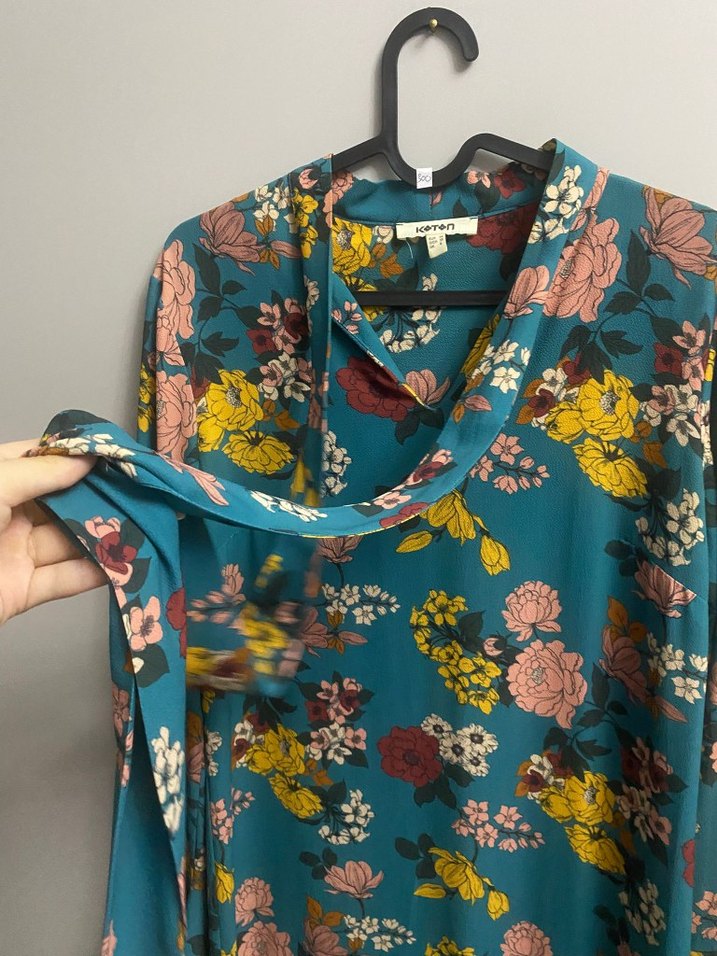 Çiçek Desenli Uzun Bohem Elbise - Görsel 4