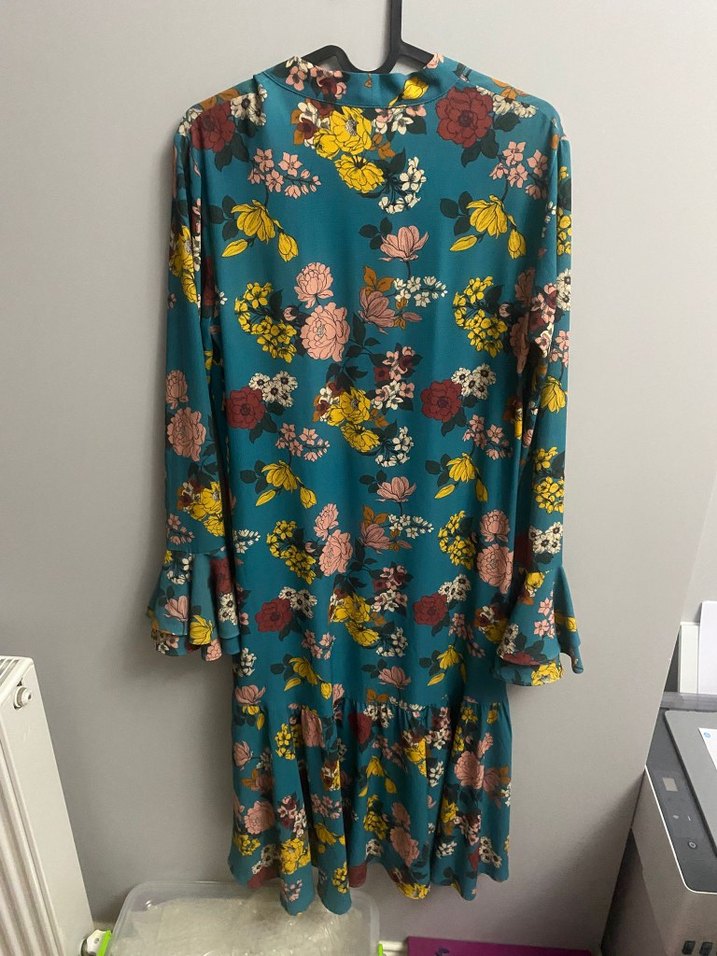 Çiçek Desenli Uzun Bohem Elbise - Görsel 2