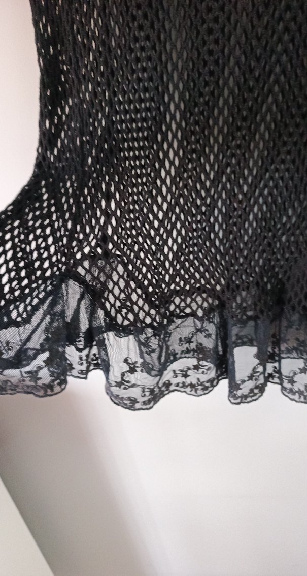 Siyah Dantel Detaylı Kadın Örgü Yelek - Görsel 2