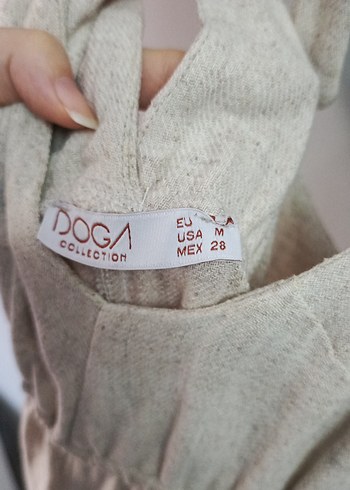 Bej Uzun Keten Bohem Elbise - Görsel 9