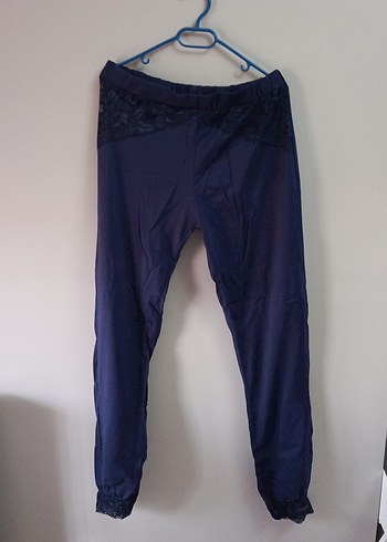 Lacivert Dantel Detaylı Kadın pijama takım - Görsel 2