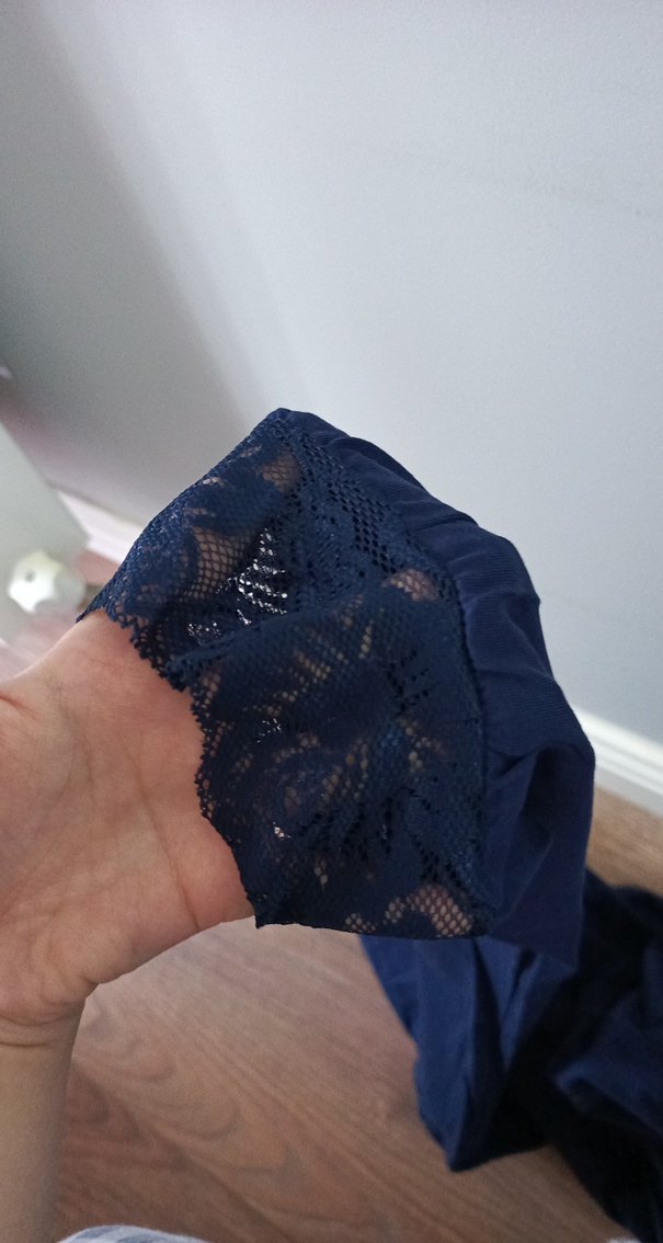 Lacivert Dantel Detaylı Kadın pijama takım - Görsel 3