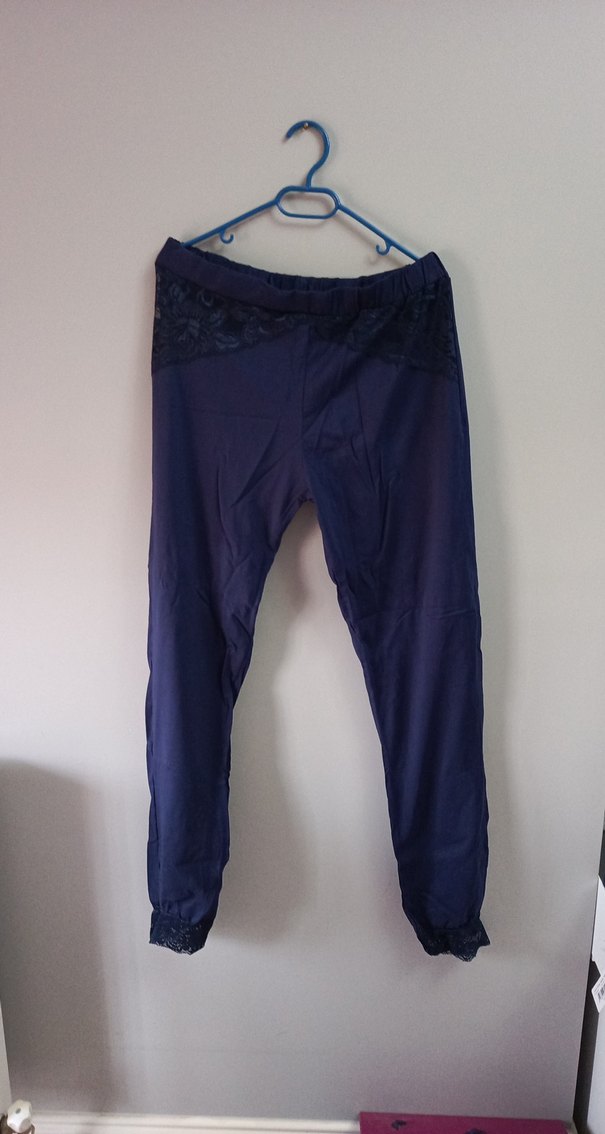 Lacivert Dantel Detaylı Kadın pijama takım - Görsel 2