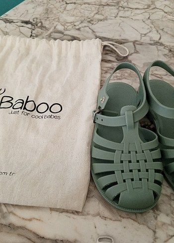 Yeşil Tokalı Kız Çocuk Terliği Baboo