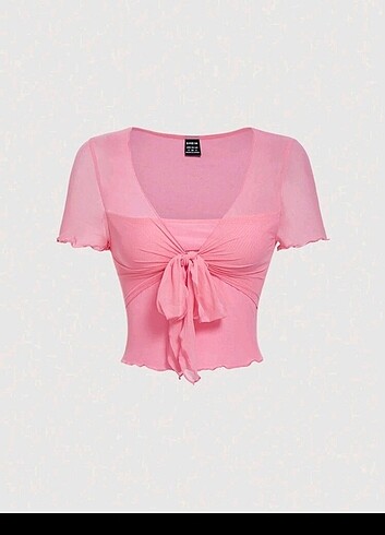 Sheinside Shein prensee pembe tüllü üst