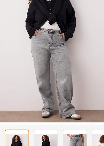Trendyol & Milla Yuksek Bel Acik Gri Denim Jean