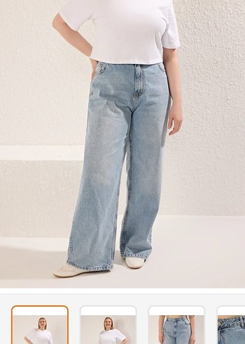 Trendyol & Milla Acik Mavi Genis Paca Denim Jean