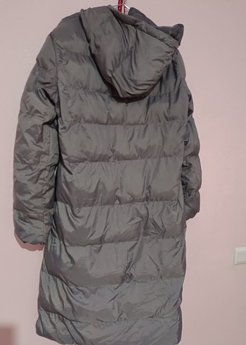 40 Beden Kadın Gri Uzun Fermuarlı Kış Montu