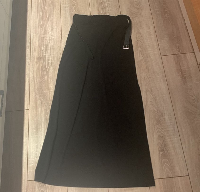 Siyah Kemerli Uzun Kadın Etek - Görsel 4