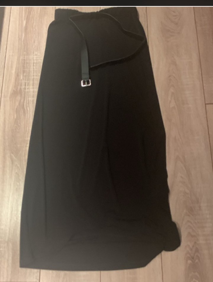 Siyah Kemerli Uzun Kadın Etek - Görsel 3