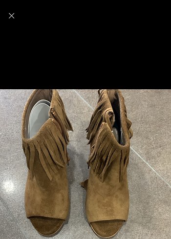 BLACK PEPPEPüsküllü Kahverengi Süet Dolgu Topuklu BotI - Görsel 4