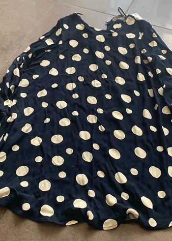 Uzun Kollu Puantiyeli  Bluz Elbise - Görsel 5