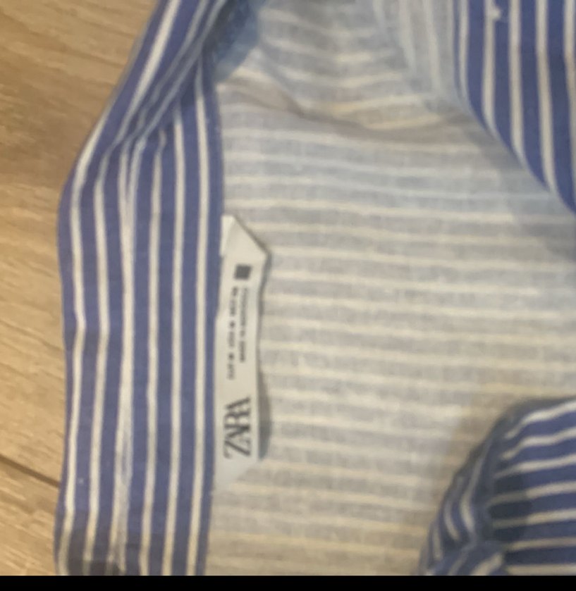 Çizgili Mavi Denim Kadın Gömlek - Görsel 3