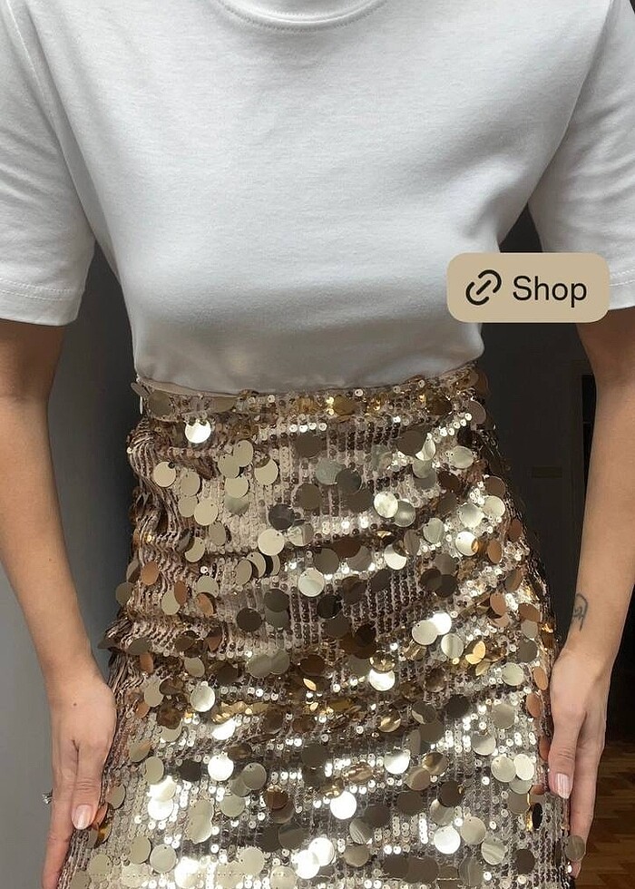 Zara payetli etek - Görsel 2