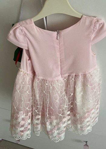 Civil Dantel Detaylı Kız Çocuk Pembe Elbise