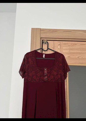 Bordo Uzun Kollu Kadın lohusa gecelik takımı - Görsel 5
