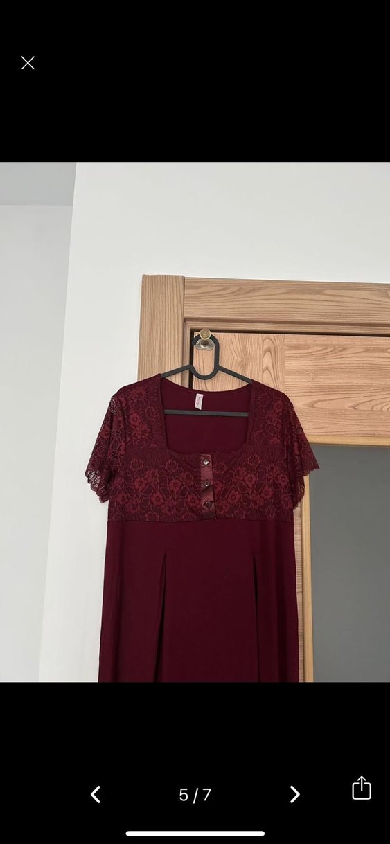 Bordo Uzun Kollu Kadın lohusa gecelik takımı - Görsel 5