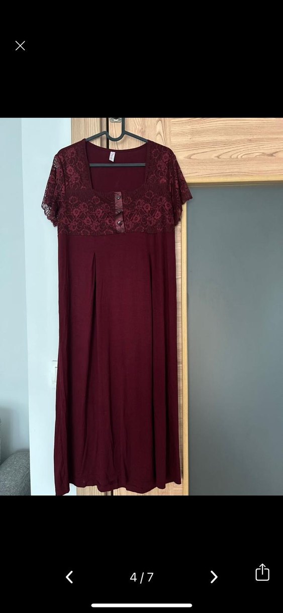 Bordo Uzun Kollu Kadın lohusa gecelik takımı - Görsel 4