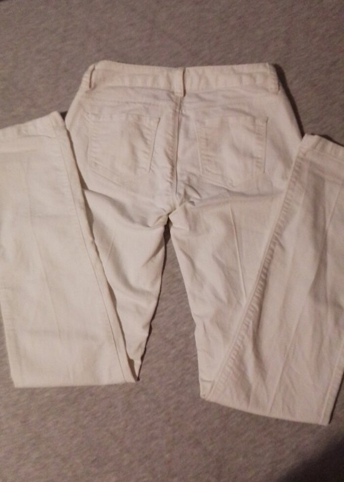 Beyaz kot pantolon  - Görsel 3