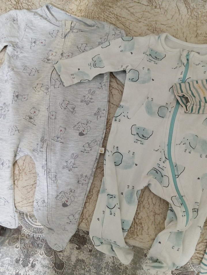 Uzun Kollu Fermuarlı Gri Bebek Tulumu - Görsel 3