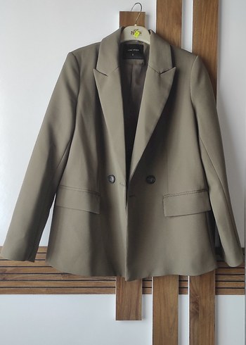 haki Düğmeli Kadın Blazer Ceket