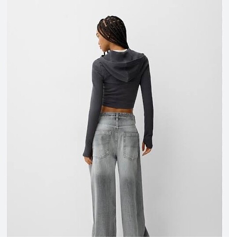 Bershka Bershka Fermuarlı kapüşonlu sweatshirt S