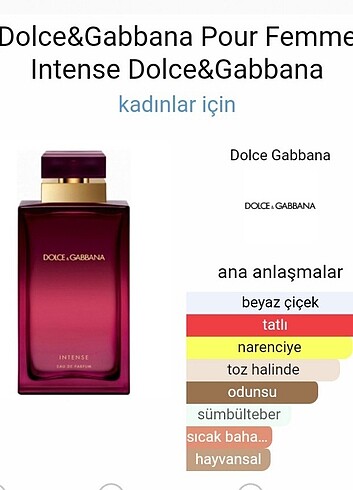  Beden Dolce & Gabbana Pour Femme İntense 