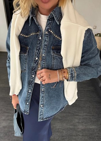 Diğer Zımba Detaylı Denim Ceket